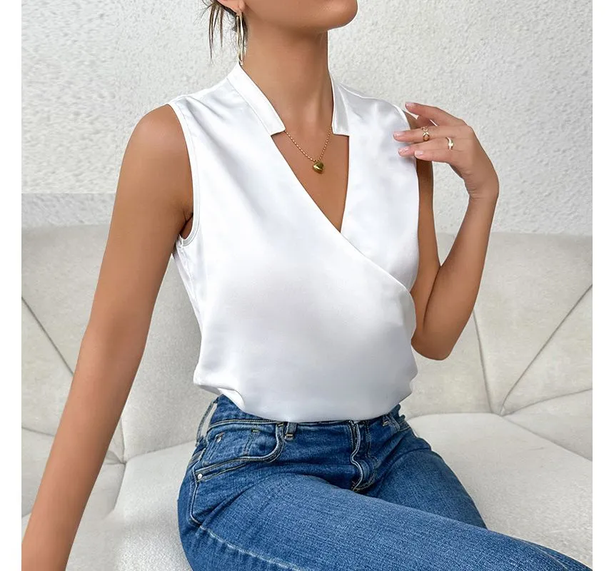 Alicia - Elegant Lisse - Sans Manches Haut - Image 2