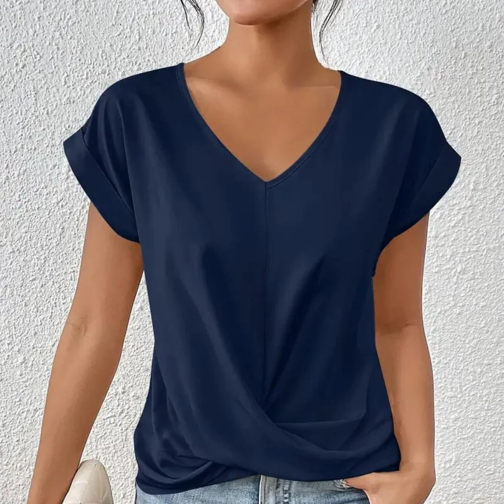 Amaris - Élégant Chemisier Femme - Encolure V - Image 4