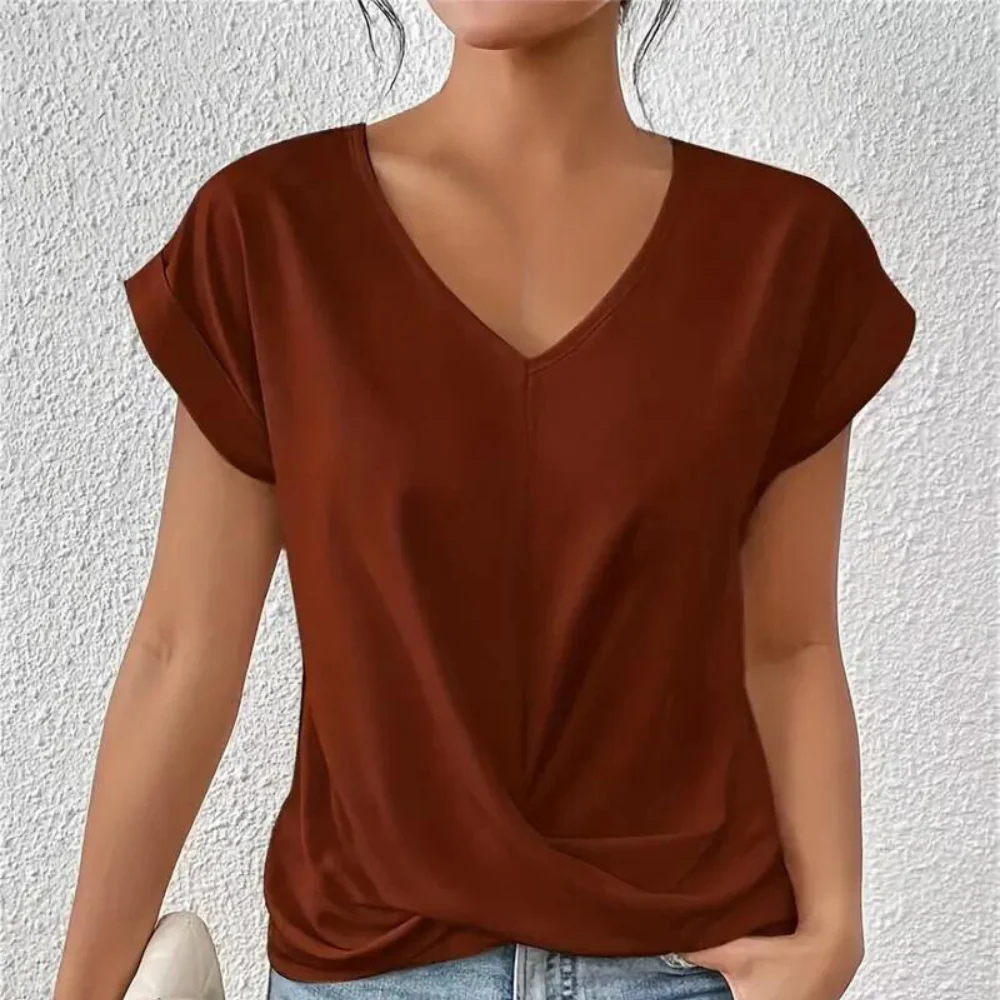 Amaris - Élégant Chemisier Femme - Encolure V - Image 5