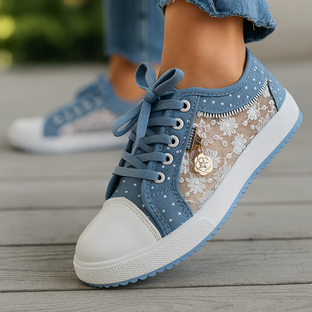 Baskets Bloomy Lace – Sneakers Respirantes à Détail Dentelle