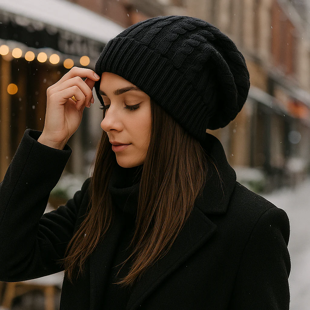 Bonnet d’hiver femme maille épaisse décontracté - Image 8