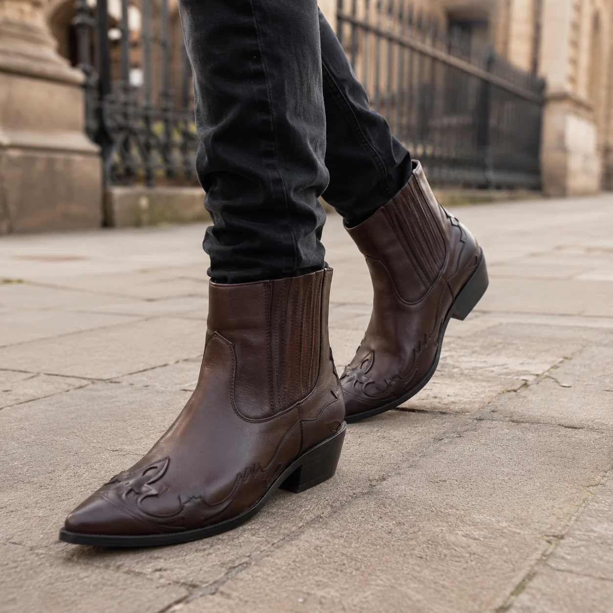 Bottes Cowboy Homme en Cuir Véritable – Style Western Authentique - Image 2