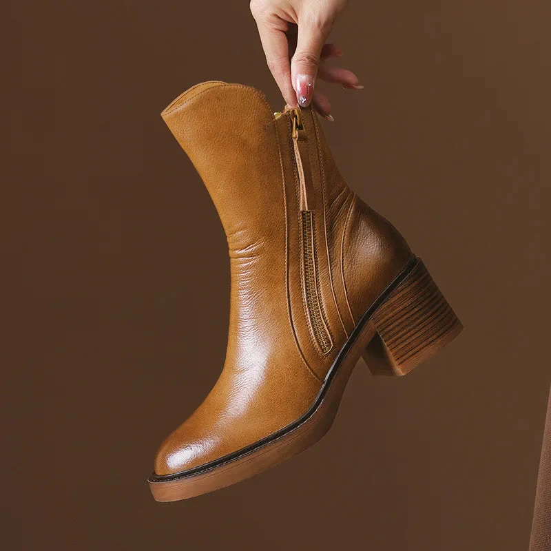 Bottes Cuir Talon Moyen - Élégance LUXE - Image 10