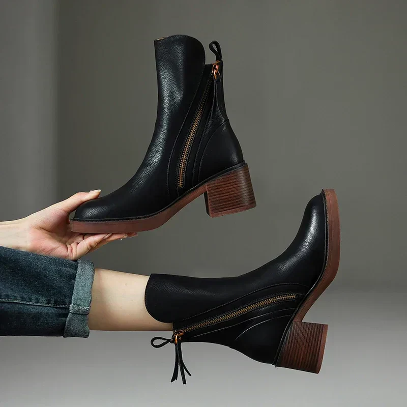 Bottes Cuir Talon Moyen - Élégance LUXE - Image 4