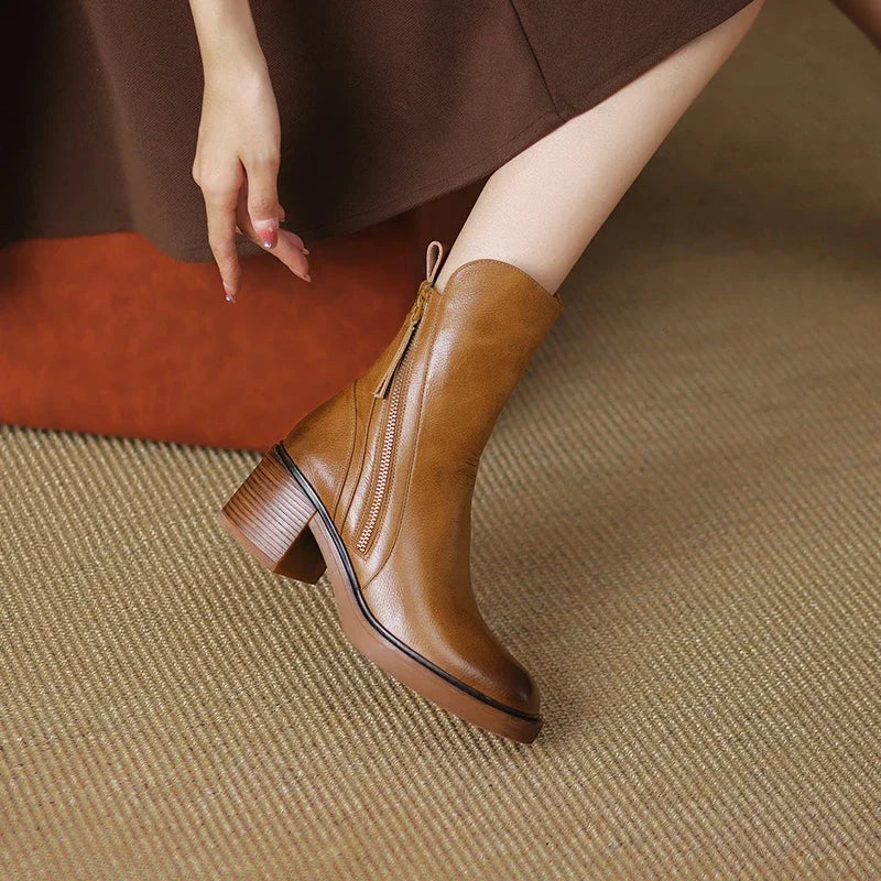 Bottes Cuir Talon Moyen - Élégance LUXE - Image 5