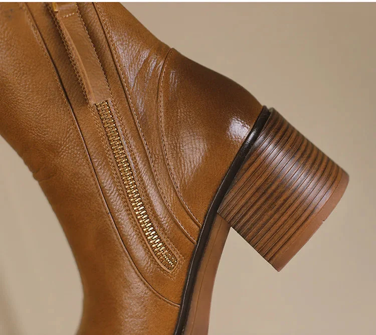 Bottes Cuir Talon Moyen - Élégance LUXE - Image 8