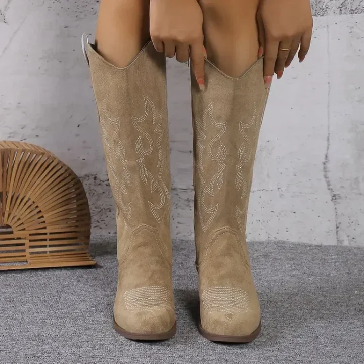 Bottes de Cowboy en Suède Classiques pour Femmes - Cooper - Image 7
