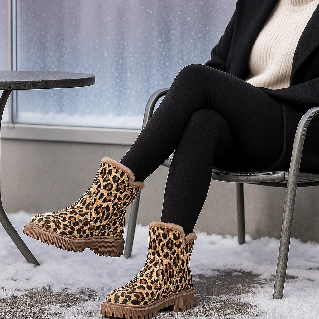Bottes de Neige Imprimé Léopard Femme - Hiver Confort - Image 4