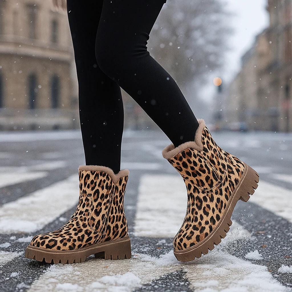 Bottes de Neige Imprimé Léopard Femme - Hiver Confort - Image 5