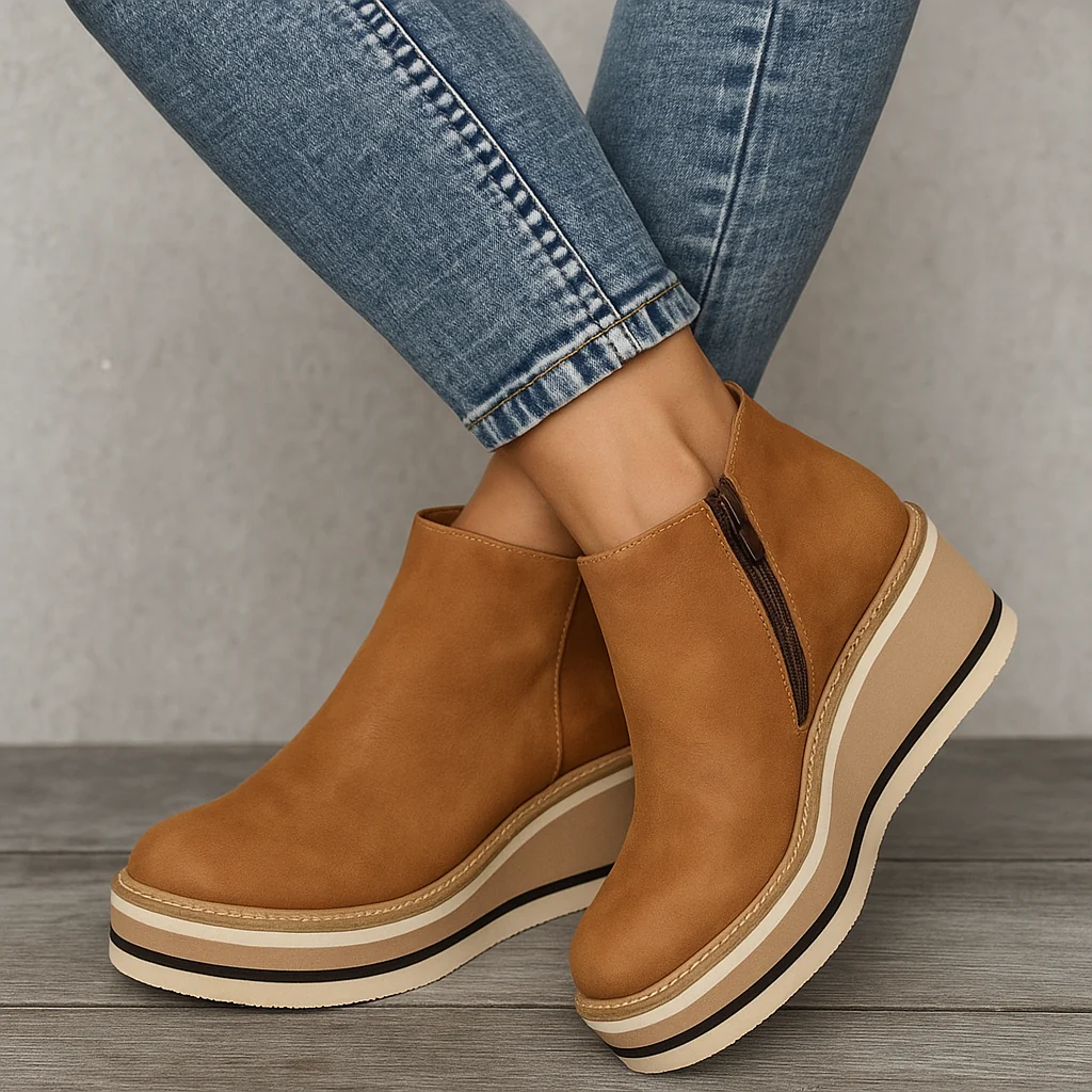 Bottes Femme à Talon Compensé Confortables et Élégantes - Image 4