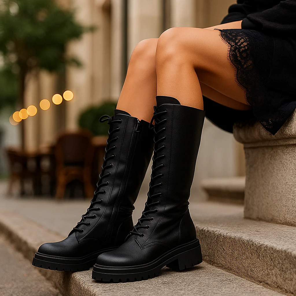 Bottes Hautes Femme à Lacets - Image 5