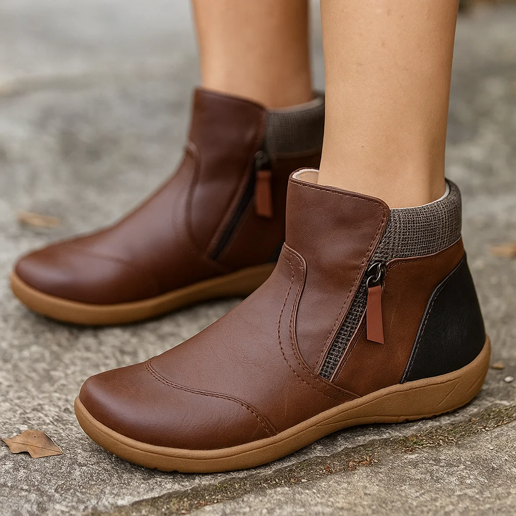 Bottes orthopédiques femme en cuir imperméable - Image 3