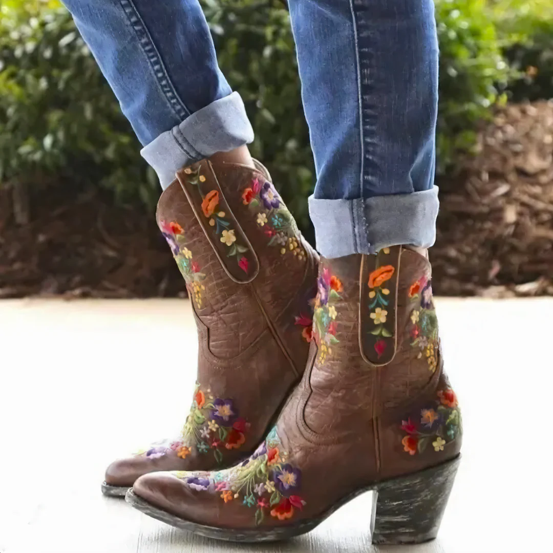 Bottes Vintage Cowgirl Résistantes aux Intempéries - Image 4