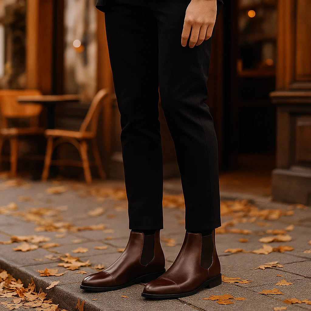 Bottines en Cuir pour Hommes Isolées Élégantes