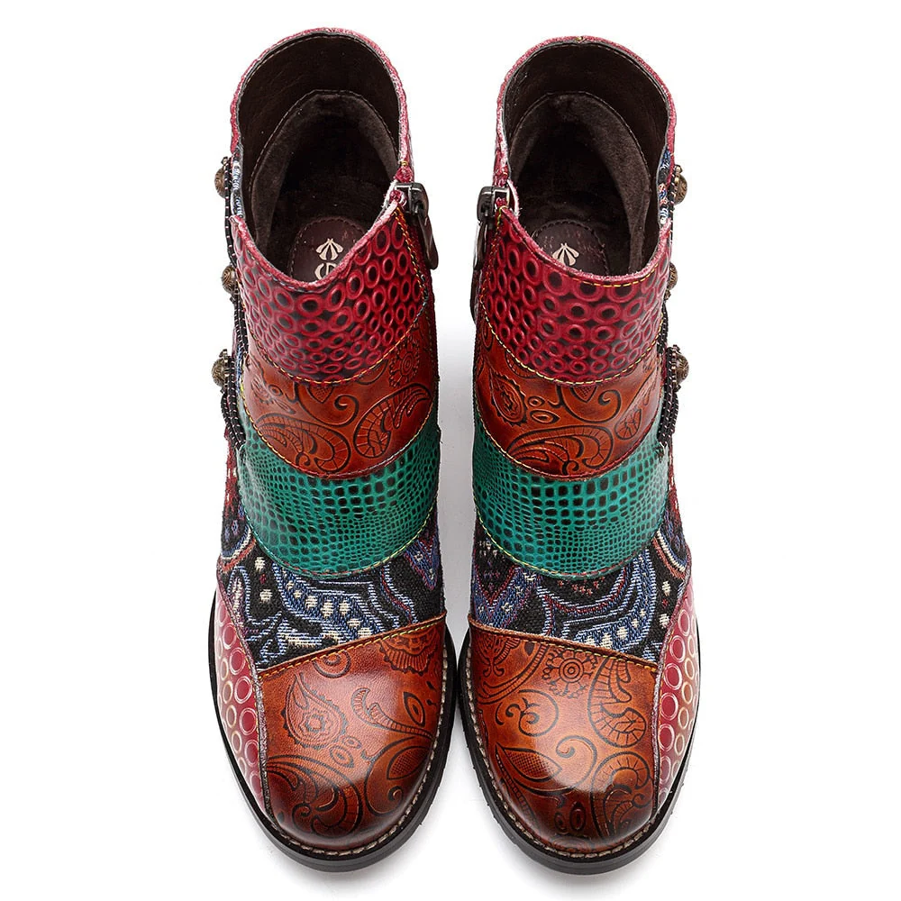 Bottines Gracosy Cuir Authentique Vintage - Élégance et Style - Image 3