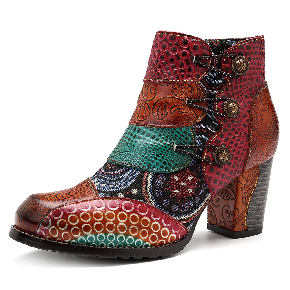 Bottines Gracosy Cuir Authentique Vintage - Élégance et Style - Image 5
