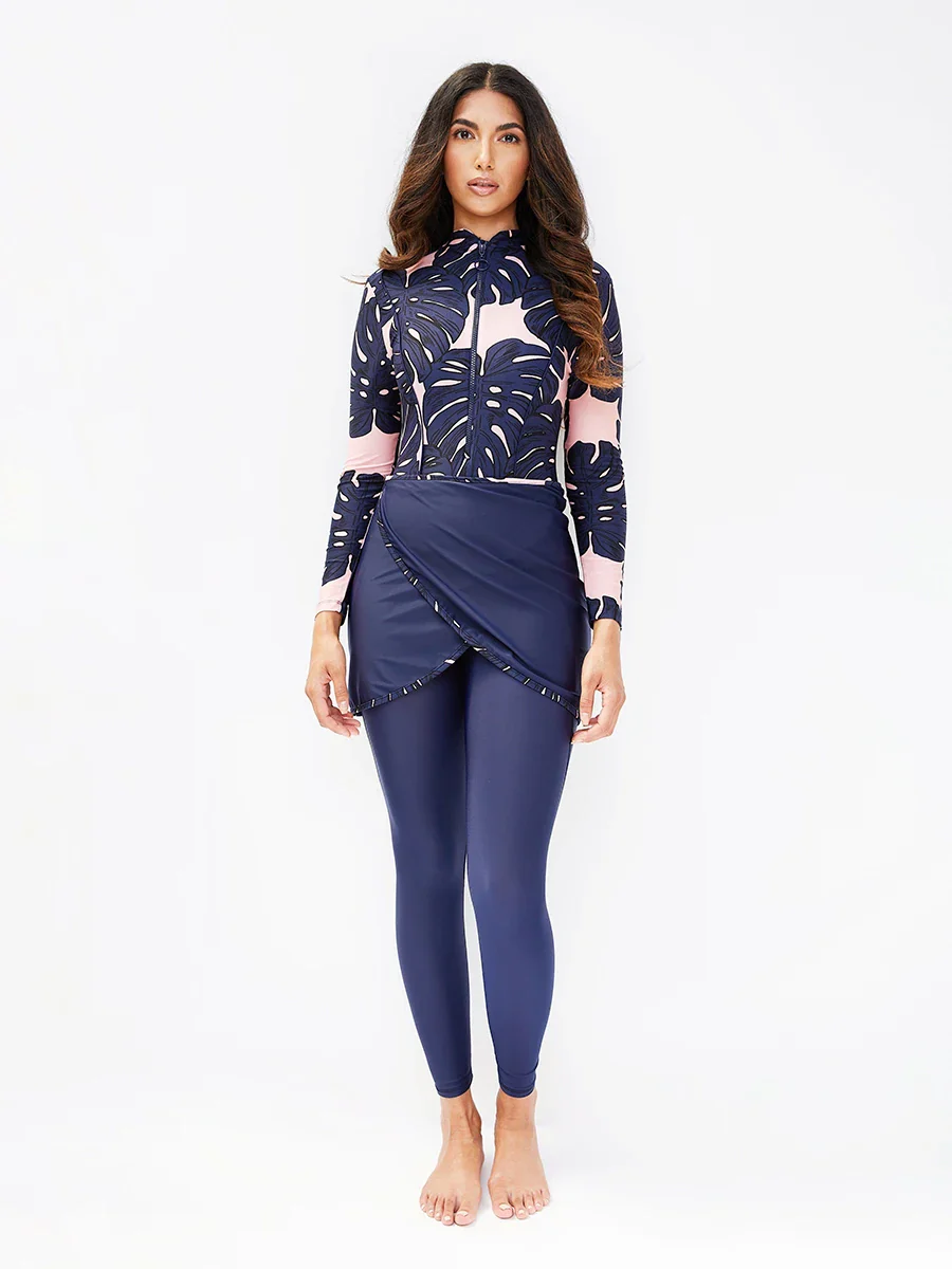 Burkini Modeste 3 Pièces - Maillot Patchwork Sportif - Image 10