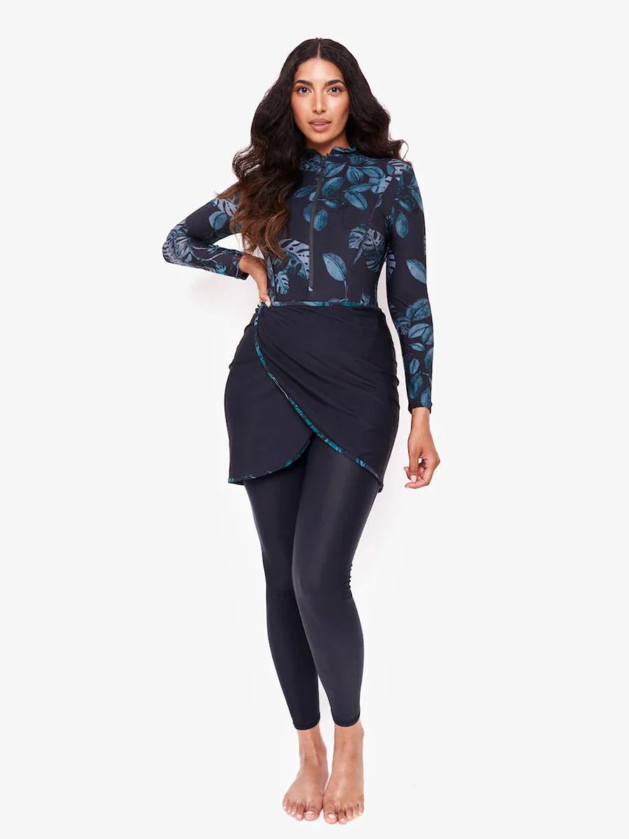 Burkini Modeste 3 Pièces - Maillot Patchwork Sportif - Image 11
