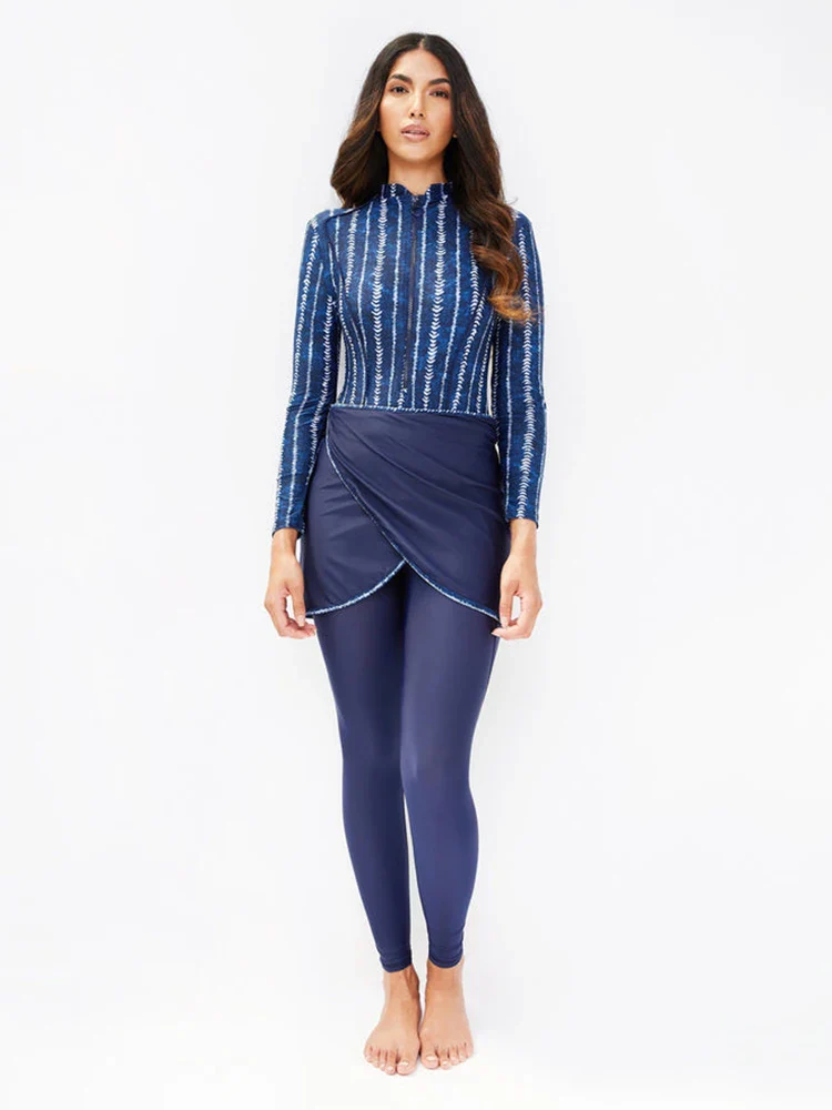 Burkini Modeste 3 Pièces - Maillot Patchwork Sportif - Image 13