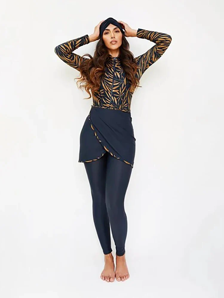 Burkini Modeste 3 Pièces - Maillot Patchwork Sportif - Image 15
