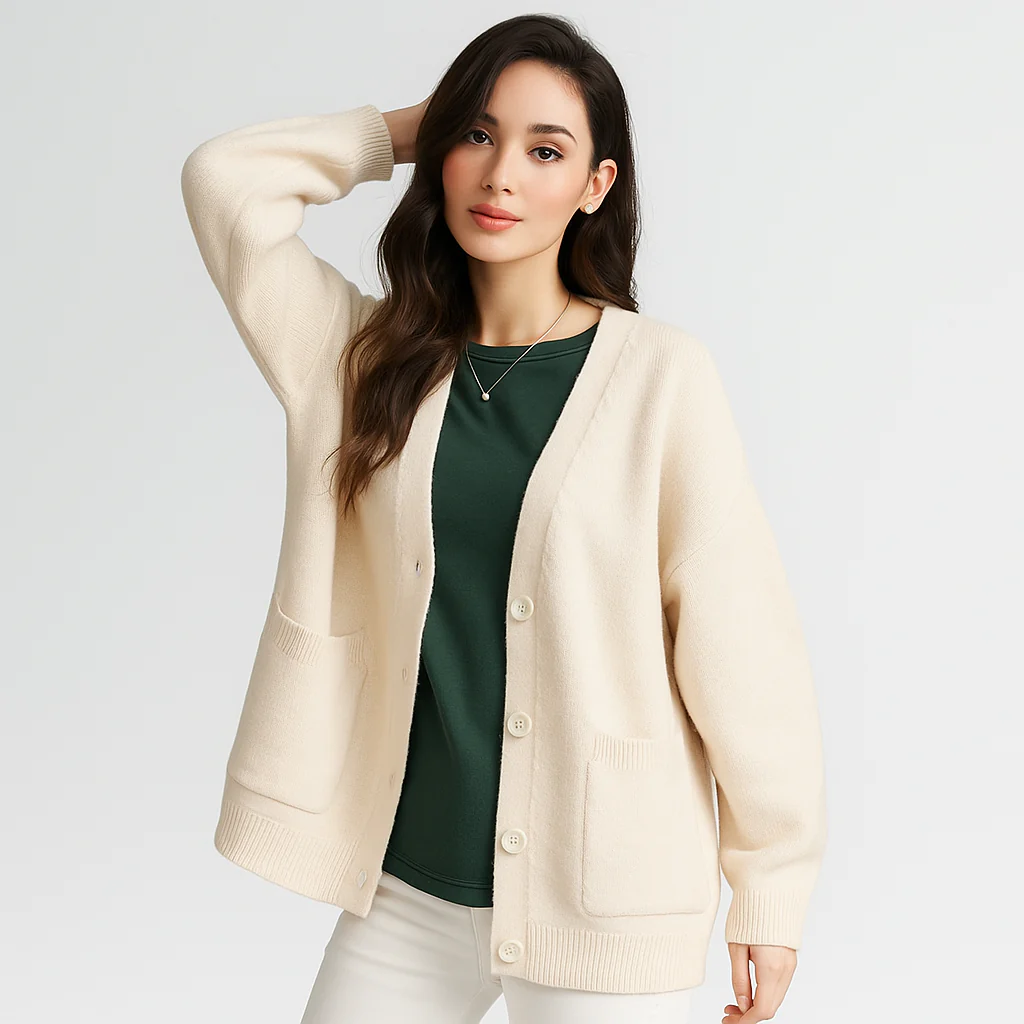 Cardigan Oversize Doux Tricoté - Poches - Confort & Style - Image 2