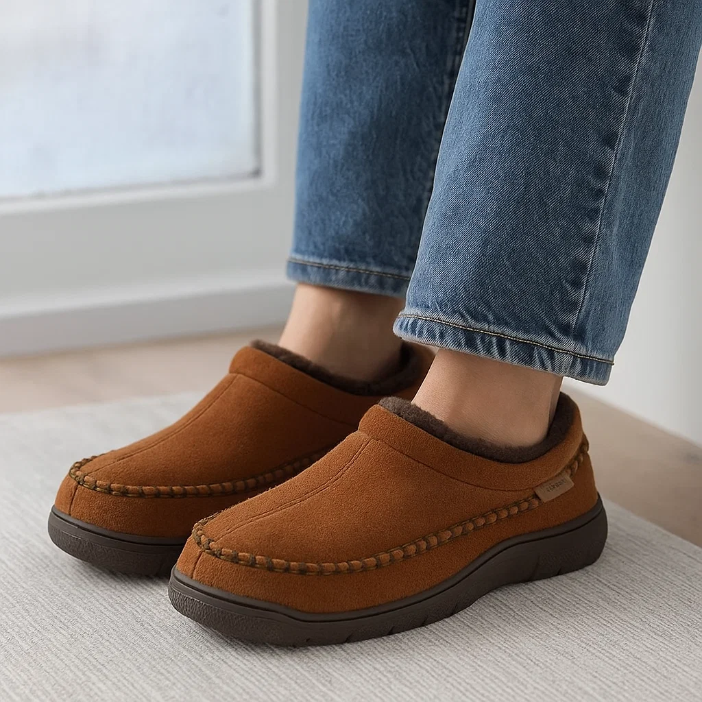 Chaussons antidérapants pour hommes – chauds et à large forme - Image 6