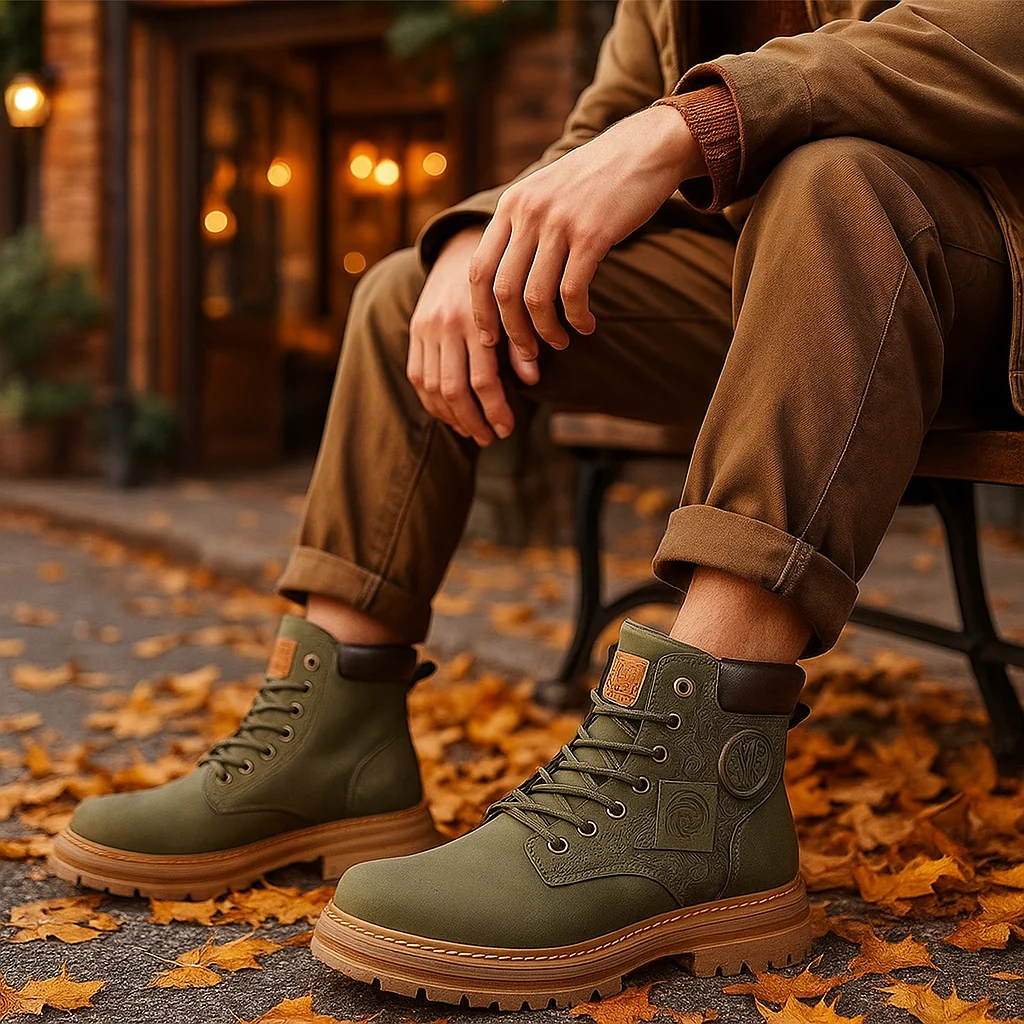 Chaussures de Travail Pour Hommes à Lacets avec Côté Imprimé - Image 2