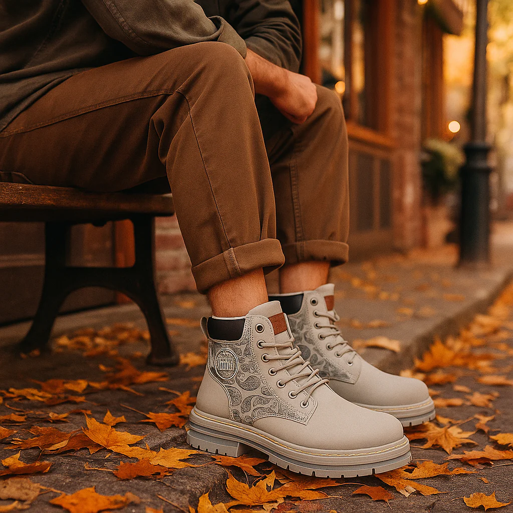 Chaussures de Travail Pour Hommes à Lacets avec Côté Imprimé - Image 3