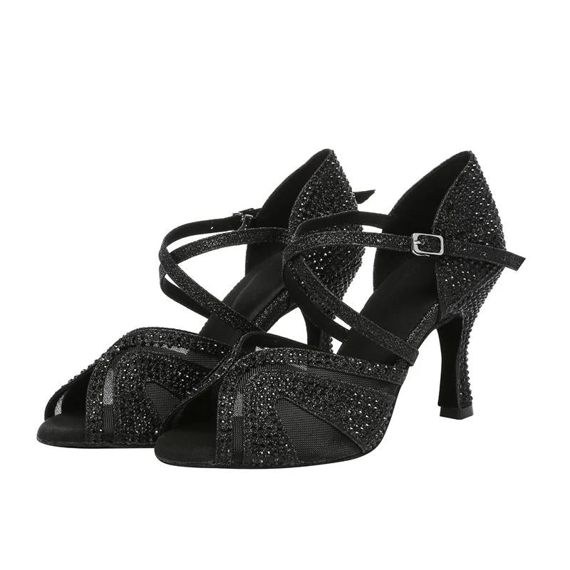 Chaussures Latines Pailletées - Talons Personnalisés - Salsa - Image 3