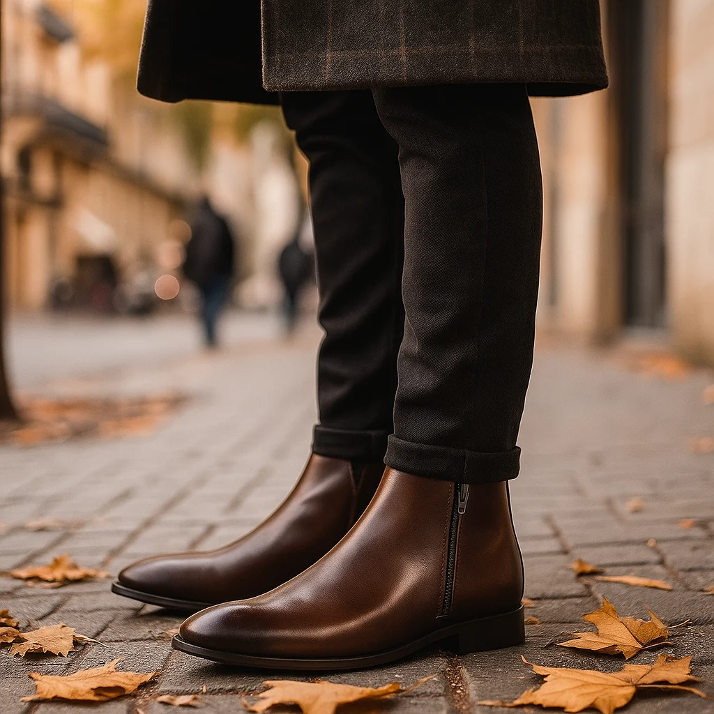 Chaussures Retro pour Hommes avec Fermeture Éclair Latérale - Image 3