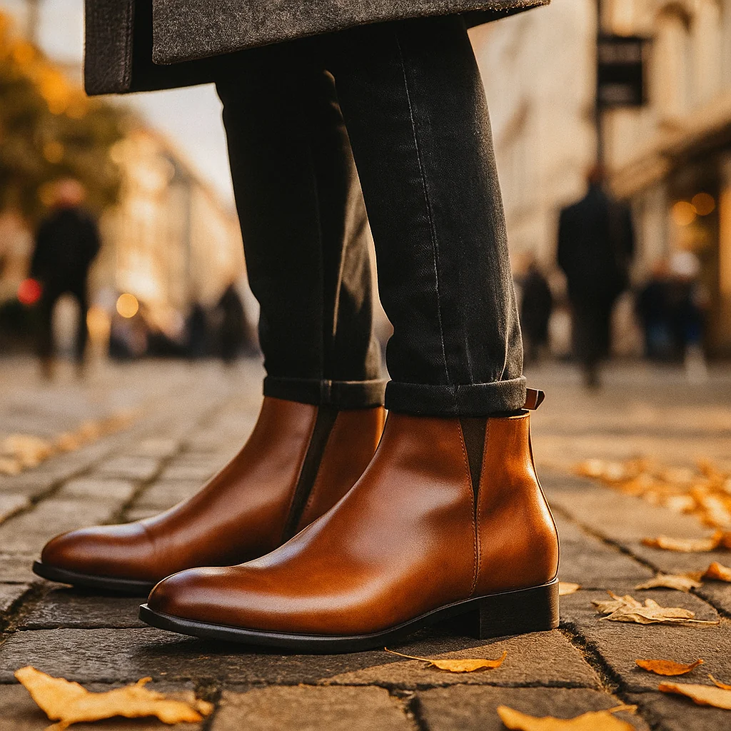 Chaussures Retro pour Hommes avec Fermeture Éclair Latérale - Image 4