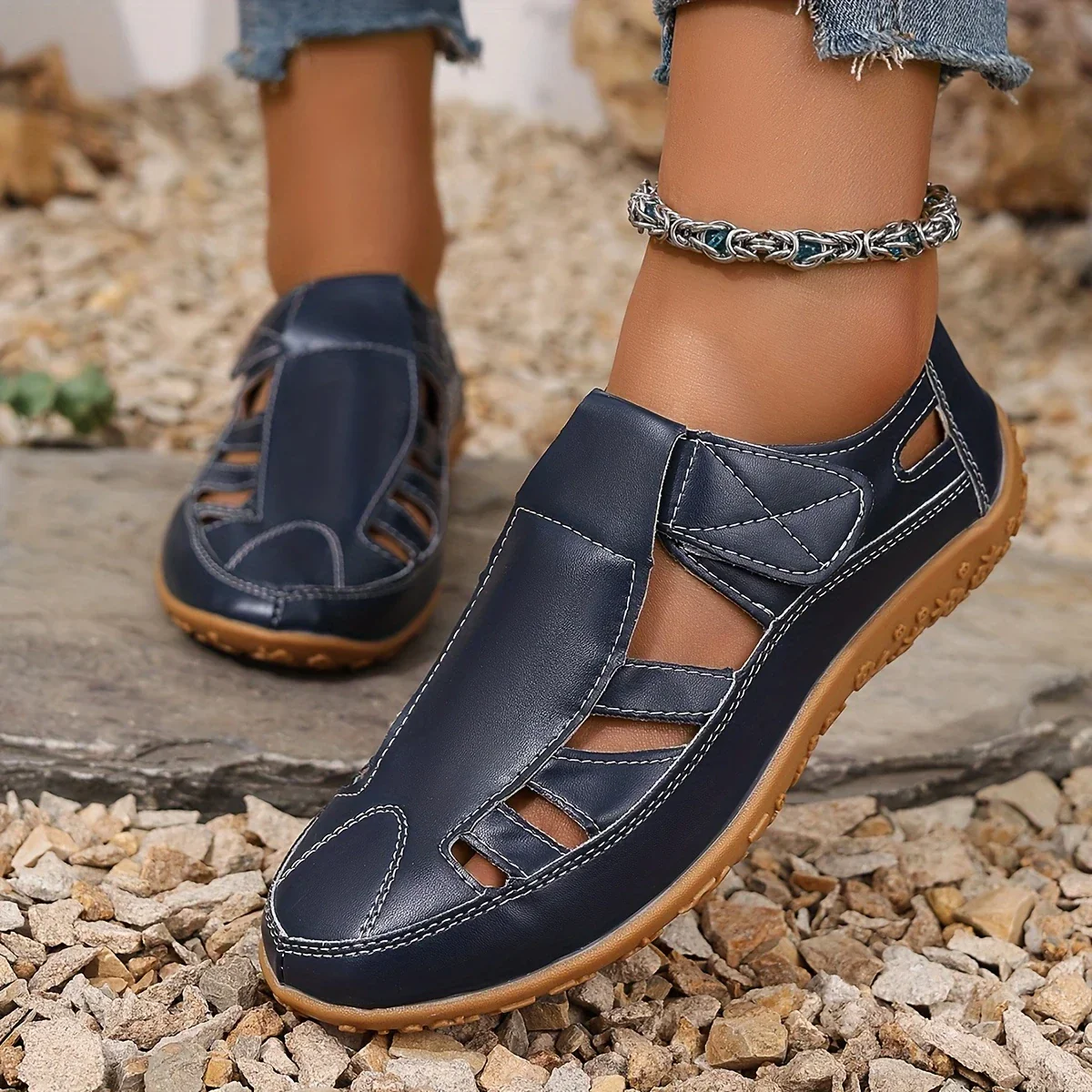 Cuir Décontractées - Sandales d'Été Femmes - Image 10