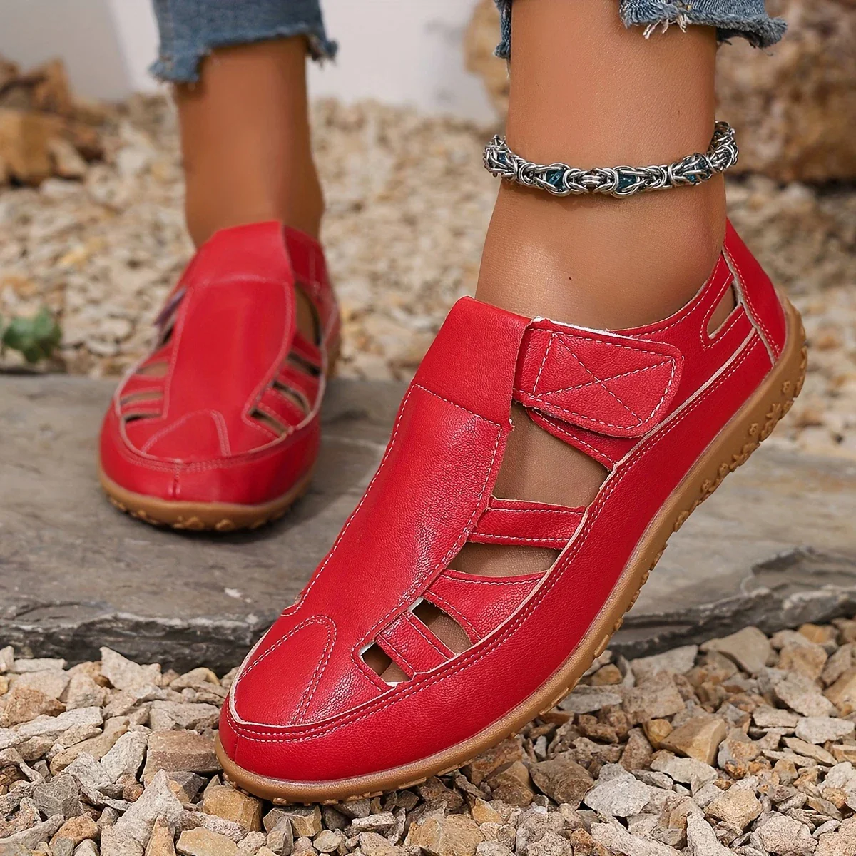 Cuir Décontractées - Sandales d'Été Femmes - Image 14
