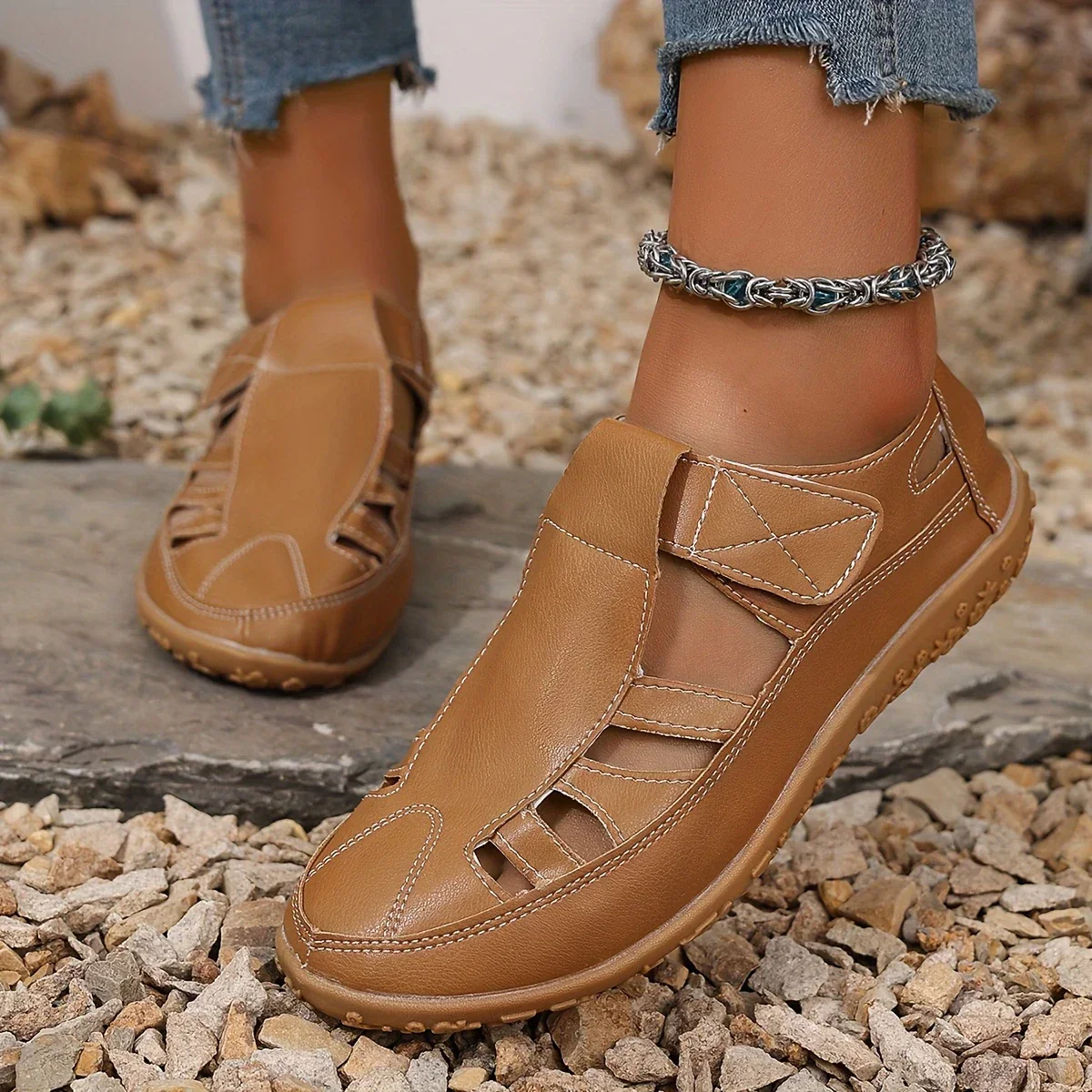 Cuir Décontractées - Sandales d'Été Femmes - Image 18