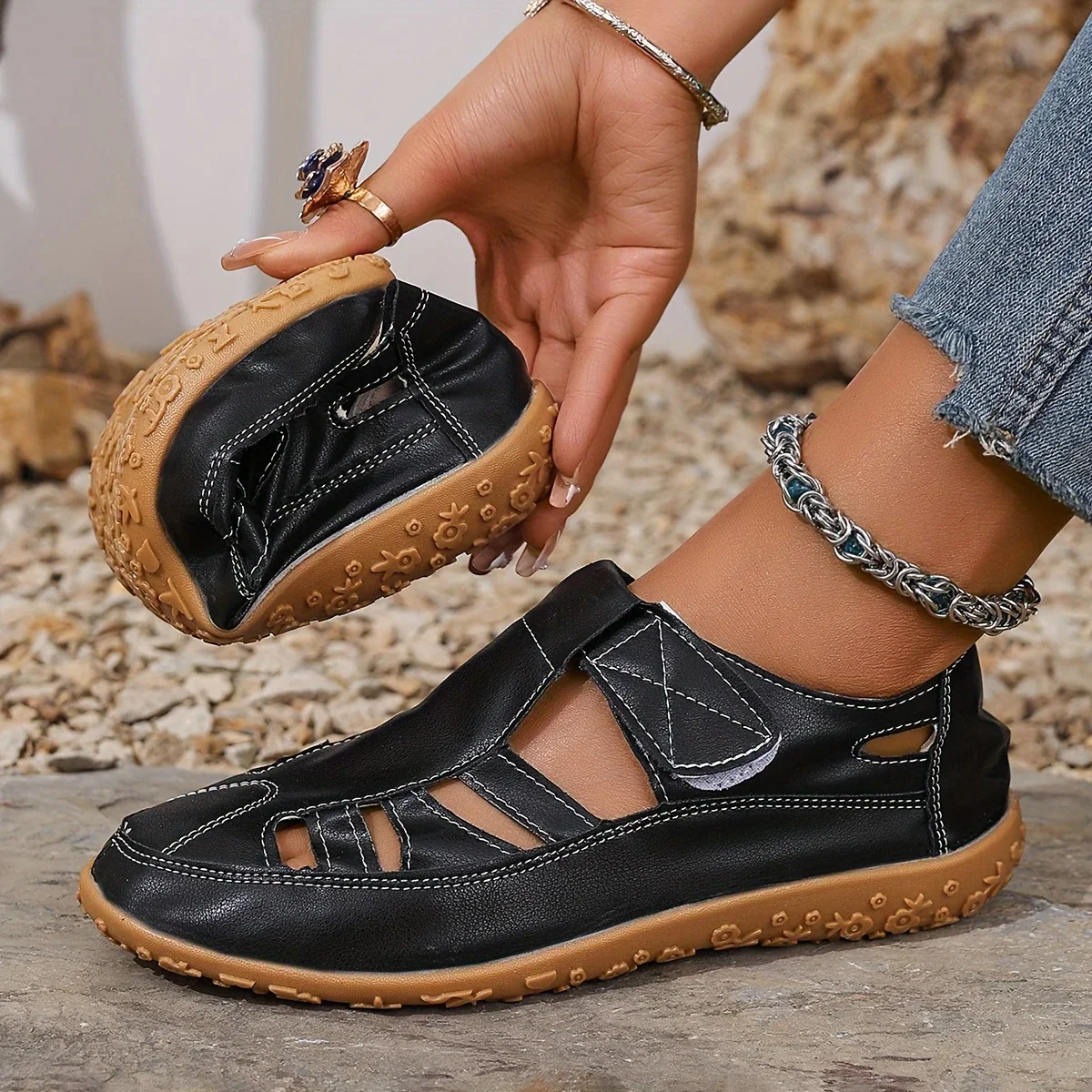 Cuir Décontractées - Sandales d'Été Femmes - Image 6