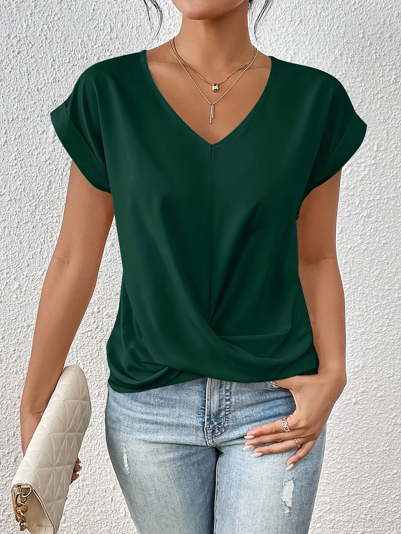 Ella - T-shirt Chic - Confortable Col en Cœur - Image 5