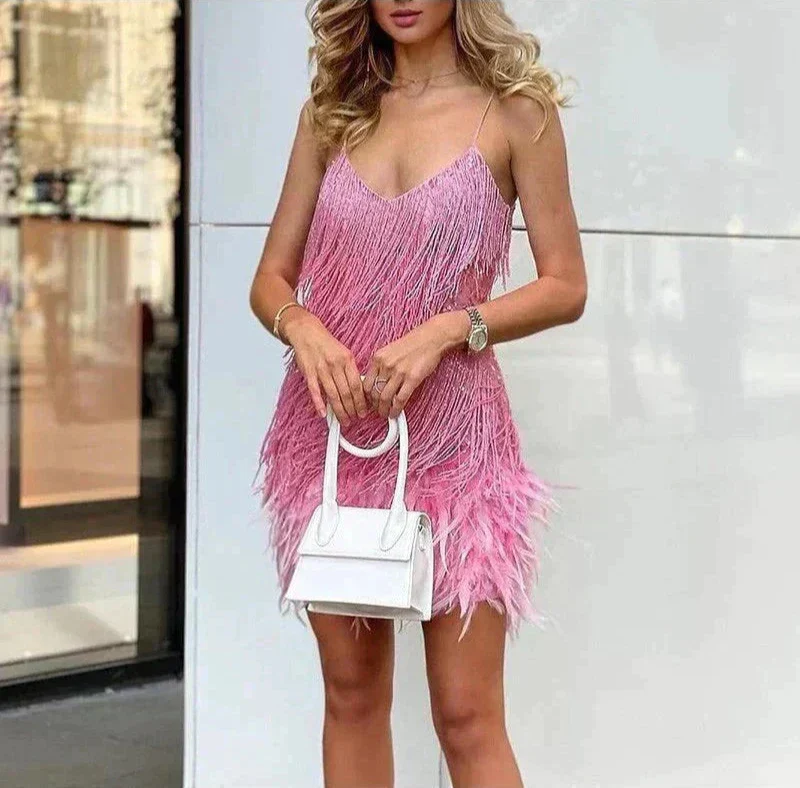 Élora - Robe de soirée mini - Plumes luxe - Extravagante - Image 7