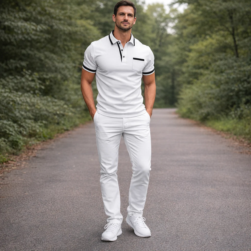Chemise Polo Ajustée Endymion pour Hommes | Coupes Élégantes et Audacieuses - Image 3
