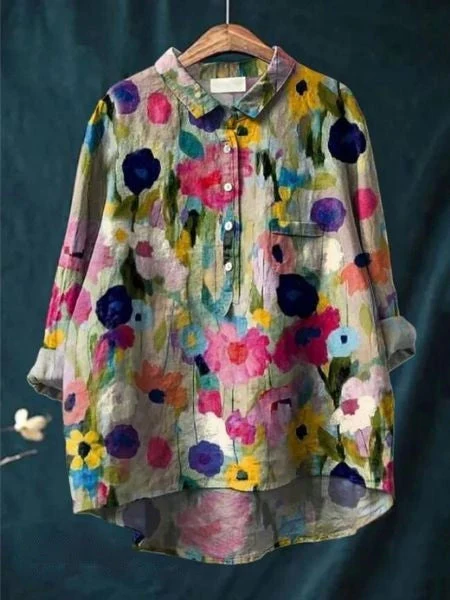 Feminine Chemisier - Floral Print - Élégance Moderne - Image 10