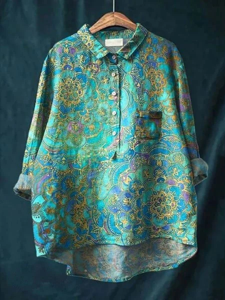 Feminine Chemisier - Floral Print - Élégance Moderne - Image 11