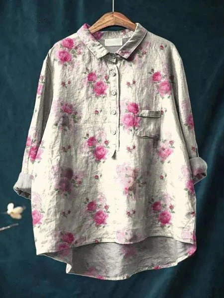Feminine Chemisier - Floral Print - Élégance Moderne - Image 13
