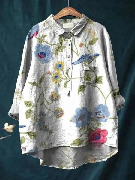 Feminine Chemisier - Floral Print - Élégance Moderne - Image 17
