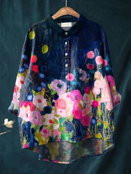 Feminine Chemisier - Floral Print - Élégance Moderne - Image 19