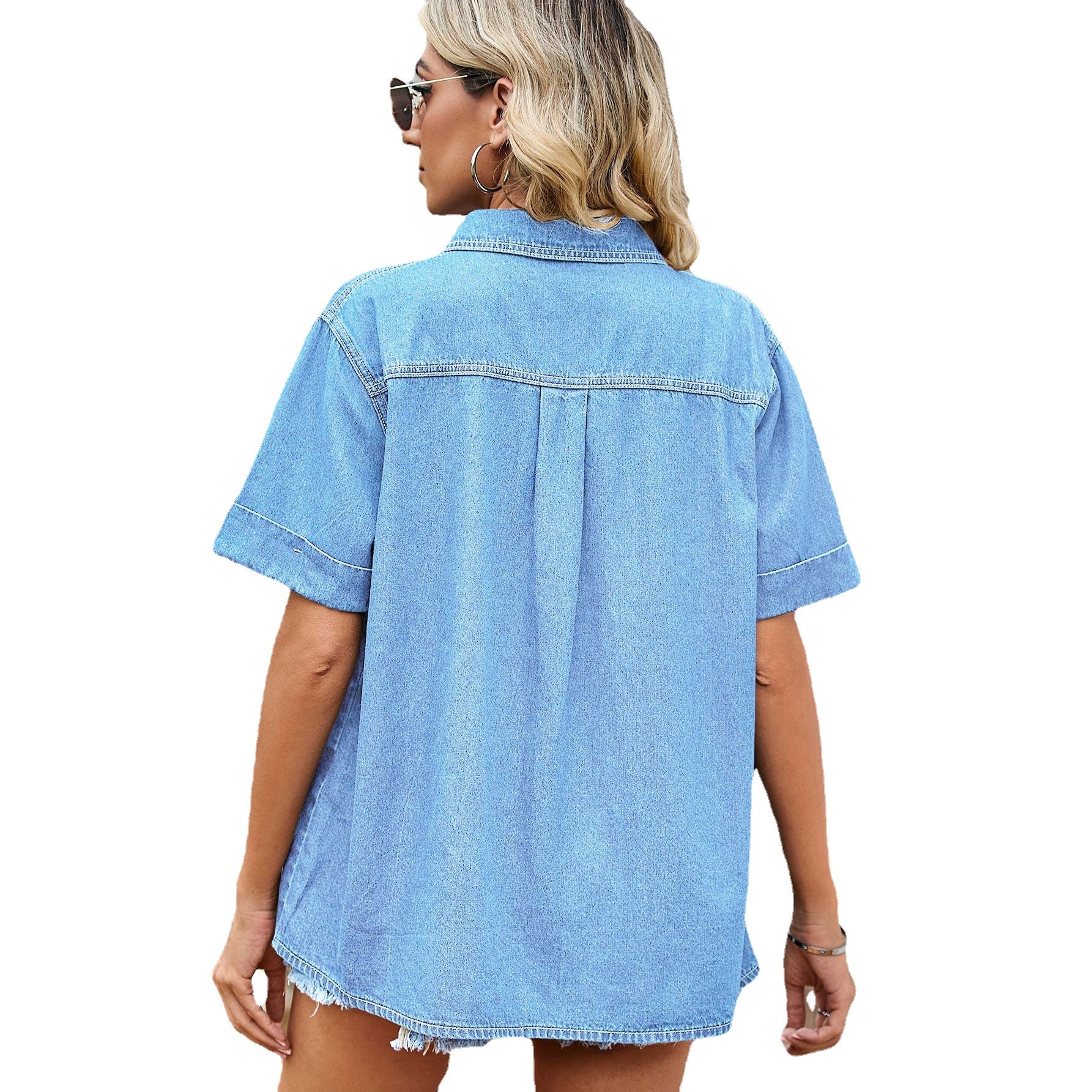 Chemise en denim décontractée pour femmes - Image 5