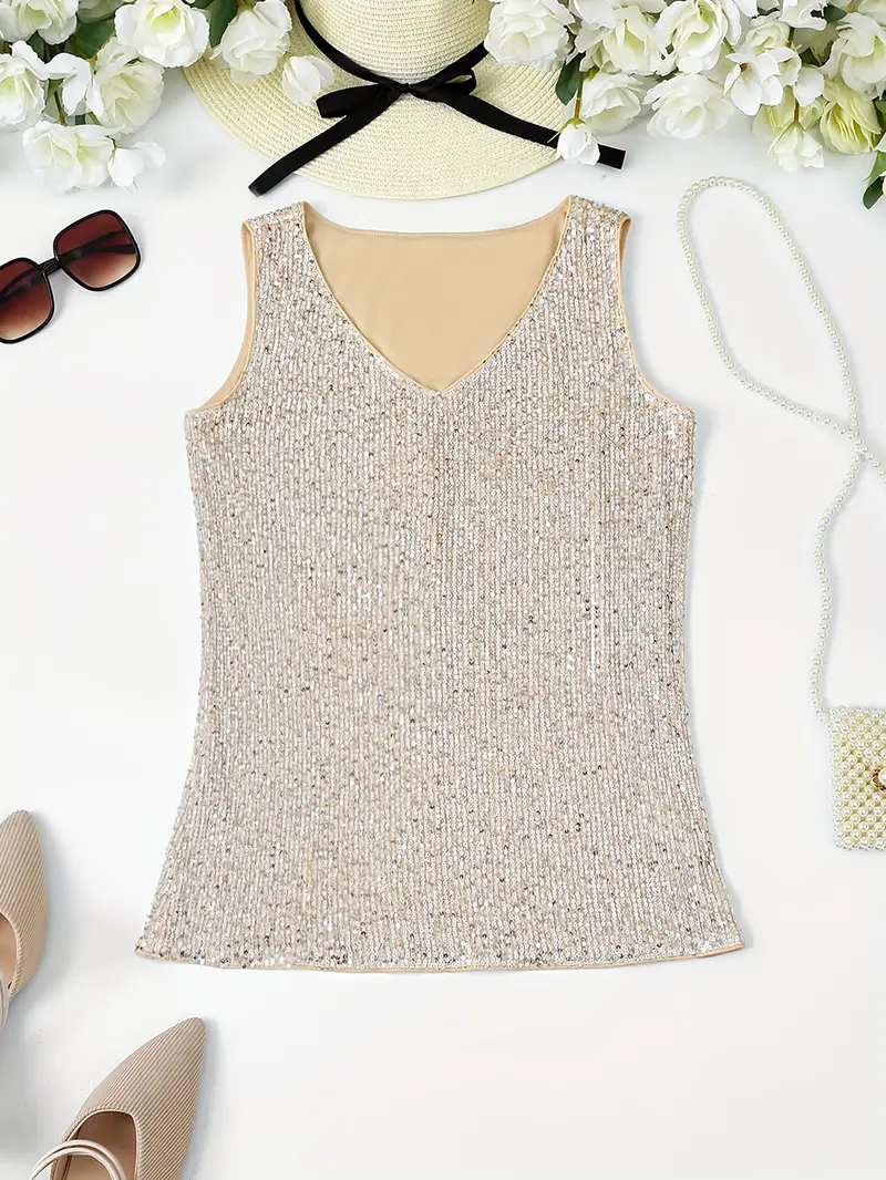HAWA | Paillettes Top - Col V - Chic & Glamour - Image 32