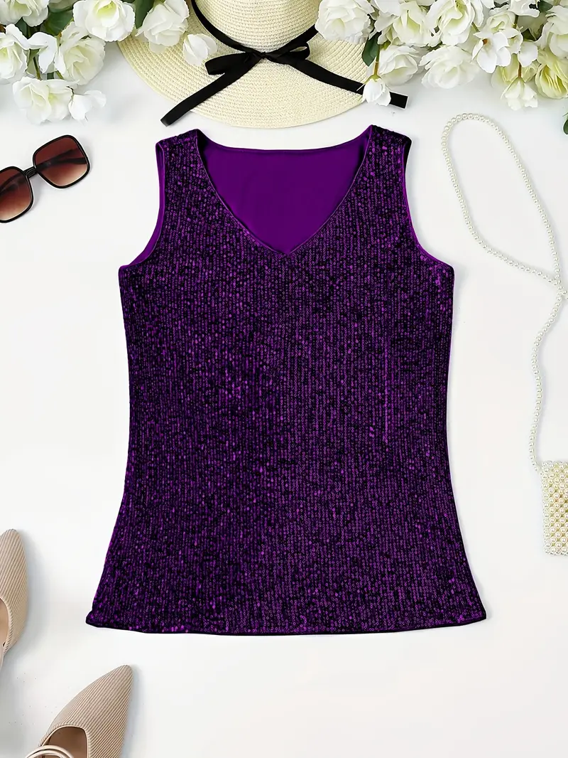 HAWA | Top Paillettes Col V - Éclat - Élégance - Confort - Image 29