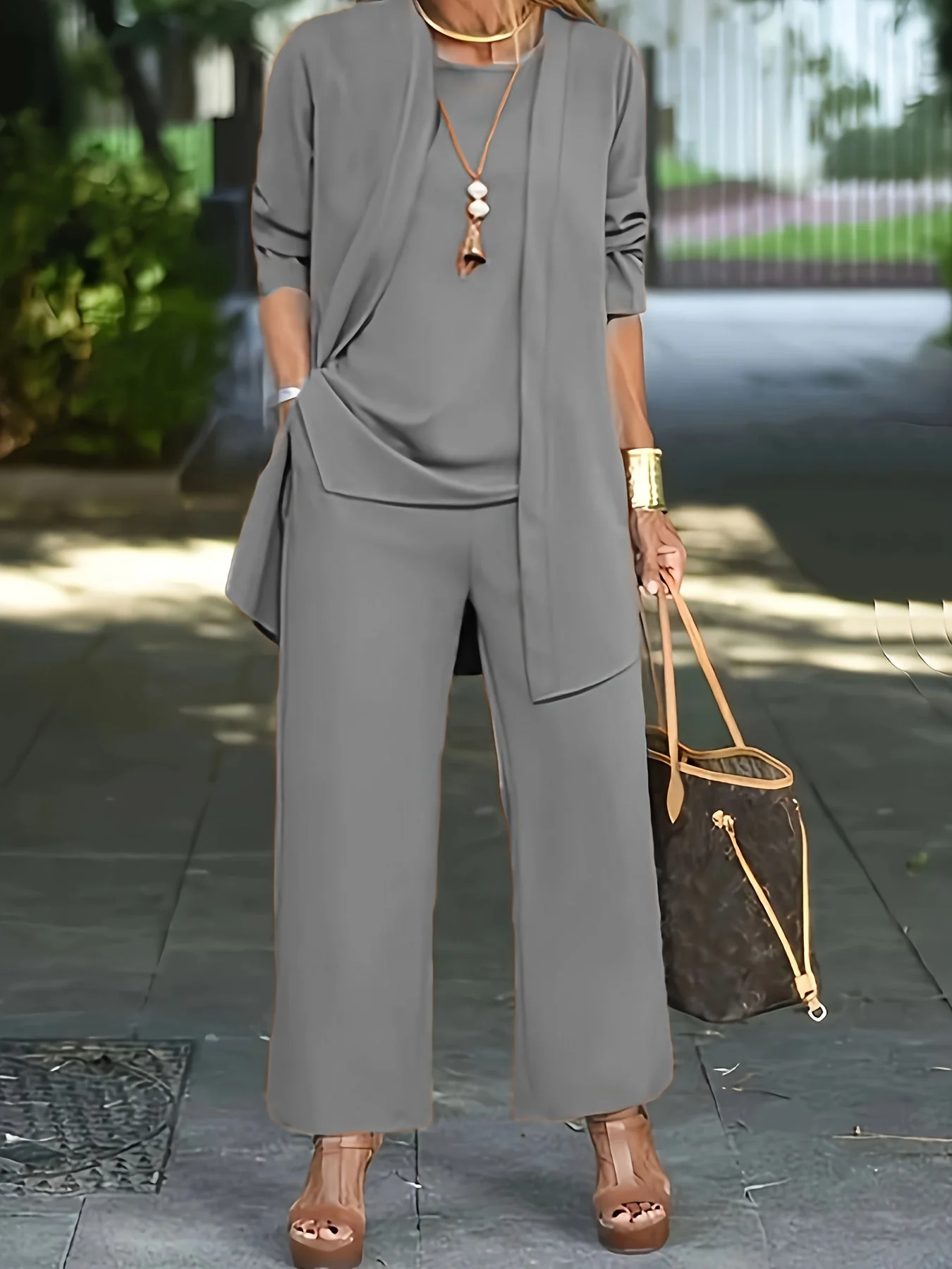 Idealne Chic - Ensemble 3 pièces femme - Veste - Pantalon - Jupe - Élégant - Image 6