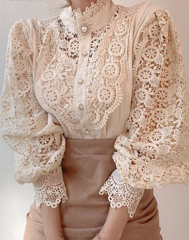 Iris - Élégante Chemise - Col Haut Classique