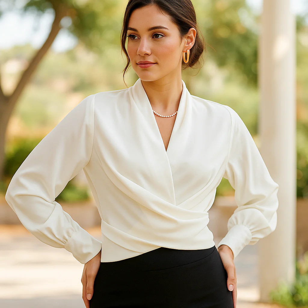 Blouses V-hals - Manches bouffantes - Image 5