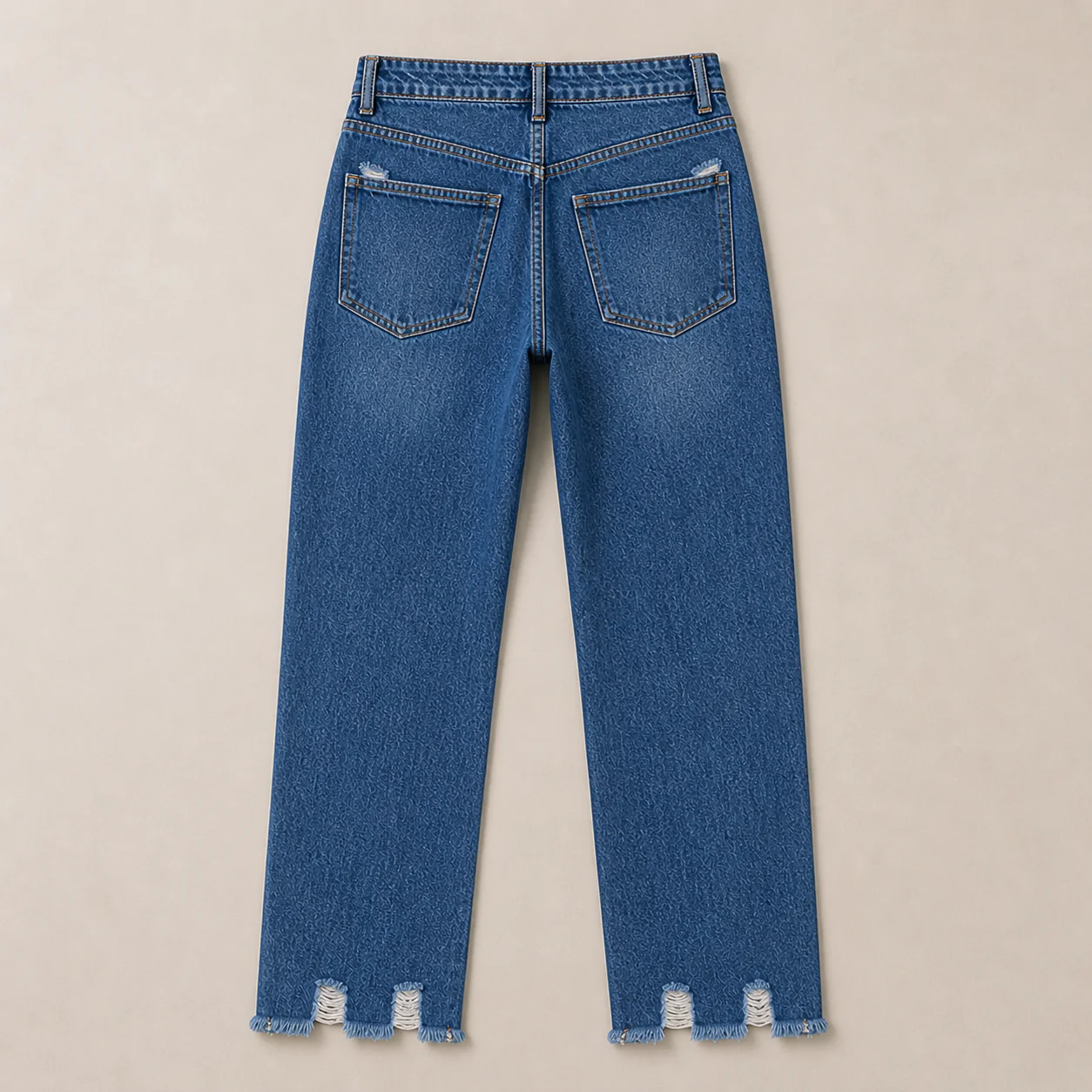 Jeans femme | Boyfriend décontracté, denim déchiré | Ourlet effiloché - Image 6
